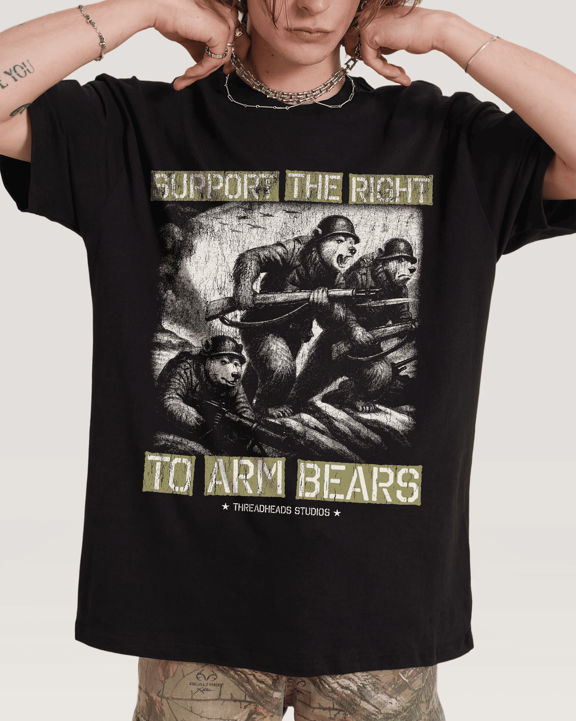 To Arm Bears Cotton T-Shirt 